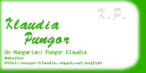 klaudia pungor business card